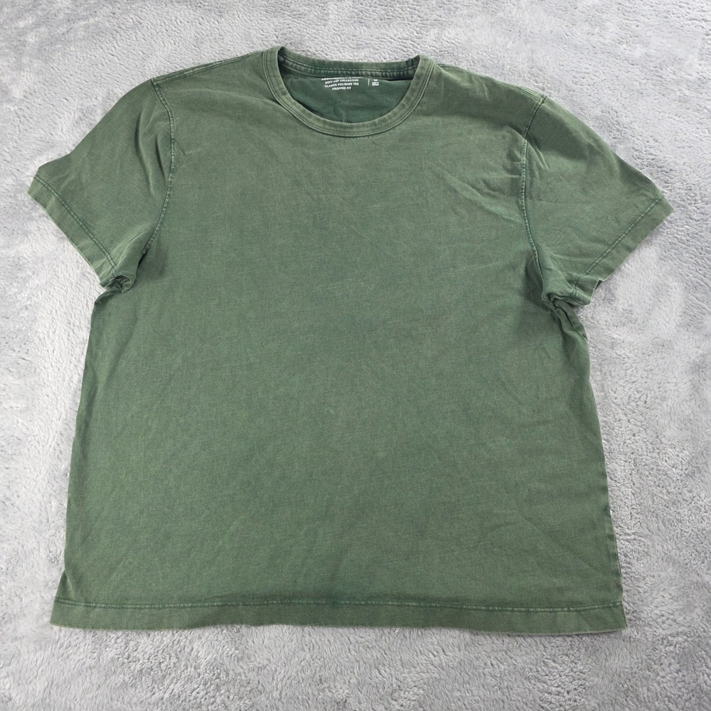 Abercrombie & Fitch Womens M Green T-Shirt Soft A&F Classic Polished Cropped Fit